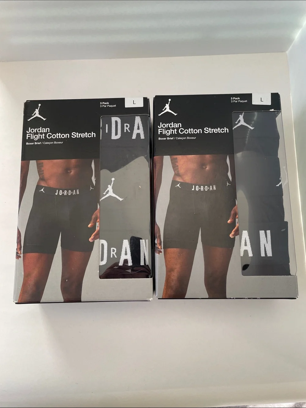 NWT Jordan Flight Cotton Stretch Boxer Briefs 3Pk L Lot of 2